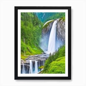 Stalheimskleiva Waterfall, Norway Majestic, Beautiful & Classic (2) Art Print