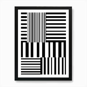 Abstract Black And White Stripes 1 Art Print