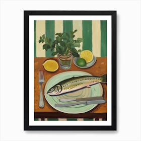 Trout Italian Still Life Painting Art Print