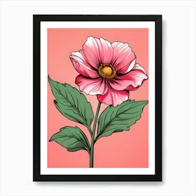 Pink Flower On A Pink Background Art Print