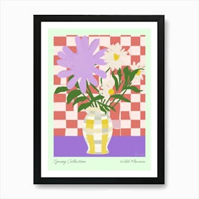 Spring Collection Wild Flowers Lilac Tones In Vase 4 Art Print