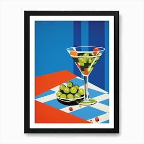 Geometric Olive Martini Art Print