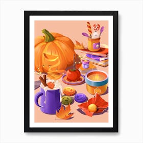 Halloween Pumpkins Art Print