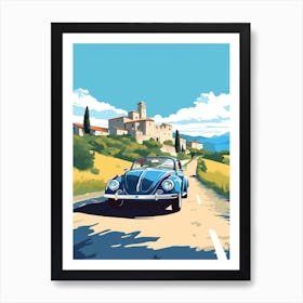 A Volkswagen Beetle In The Tuscany Italy Illustration 4 Art Print