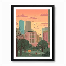 Houston Illustration 4 Art Print