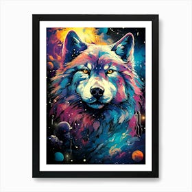 Galaxy Wolf Art Print