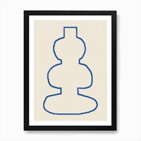 Buddhist Vase Line Drawing Modern Contemporary Minimalist Neutral Art Art Print