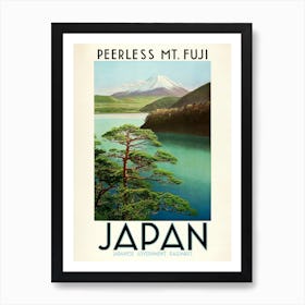 Japan Travel Poster, 'Peerless Mt Fuji' Art Print