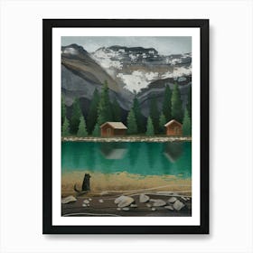 Cabin By The Lake Art Print