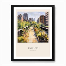 High Line Park New York City 2 Vintage Cezanne Inspired Poster Art Print