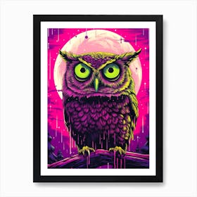 Owl Retro Art Print
