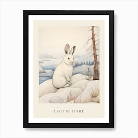 Beatrix Potter Inspired  Animal Watercolour Arctic Hare 3 Art Print