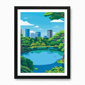 Shinjuku Gyoen National Garden Tokyo 2 Colourful Illustration Art Print