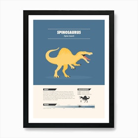 Spinosaurus - Dinosaur Fact Art Print