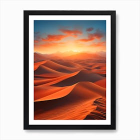 Sunset In The Desert Art Print