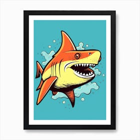 A Nurse Shark In A Vintage Cartoon Style 2 Art Print