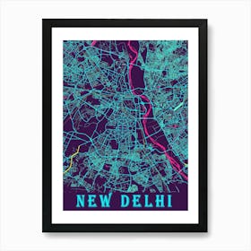 New Delhi Map Poster 1 Art Print