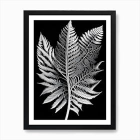 Sequoia Leaf Linocut 1 Art Print