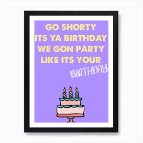 50 Cent, Go Shorty, Music, Song, Minimal, Art, Wall Print Art Print