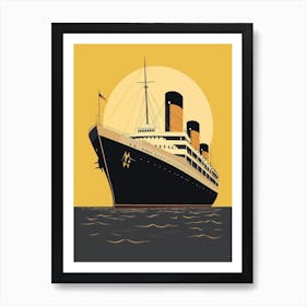 Titanic Ship Bow Minimalist Illustration 2 Art Print