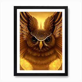 Golden Owl 1 Art Print