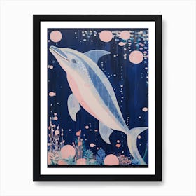Playful Illustration Of Dolphin For Kids Room 1 Art Print