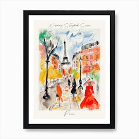 Poster Of Paris, Dreamy Storybook Illustration 4 Art Print