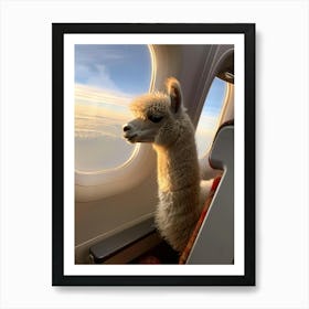 Llama On A Plane Art Print
