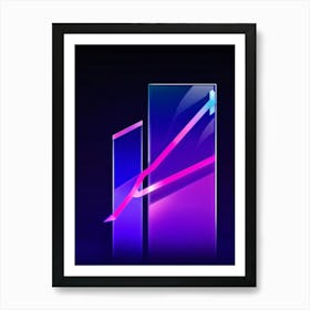 Abstract Navigation Arrows Digital Interface Design Fluid Lines Intersecting Gradient Colors Shif (5) Art Print