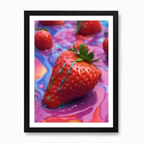 Colorful Strawberries 2 Art Print