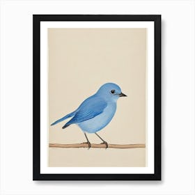 Bluebird Illustration Bird Art Print