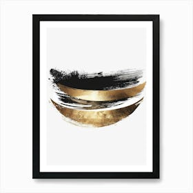 Gold Brush Strokes 11 Art Print