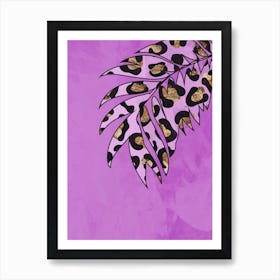 Leopard  Print Leaf Pink Art Print