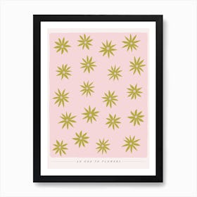 Ode To Flowers Green And Pink Art Print