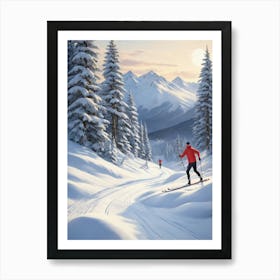 Nordic Ski Scene Art Print 1 1 Art Print