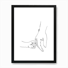 Line Art Baby Hands Art Print