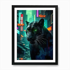 Black Panther In The City Art Print