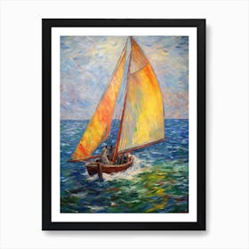 Sailing In The Style Of Monet 4 Art Print