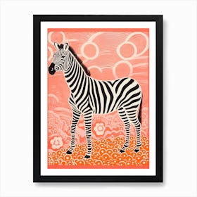 Zebra Coral Pattern 3 Art Print