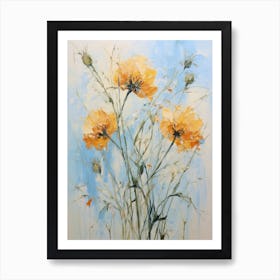 Fall Flower Painting Love In A Mist Nigella 2 Art Print