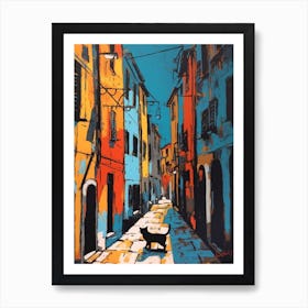 Painting Of A Venice With A Cat In The Style Of Of Pop Art 2 Art Print