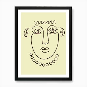 Abstract Line Face Of A Woman Art Print