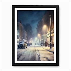 Vintage Street Watercolor Poster