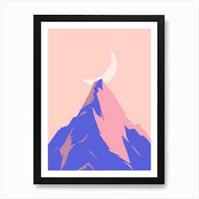 Moon And Mountain 1 Art Print