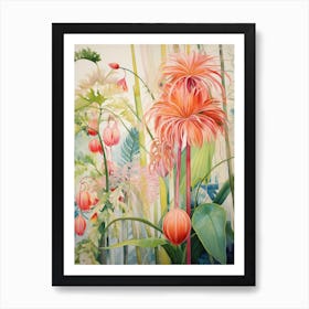 Tropical Plant Painting Ponytail Palm Art Print
