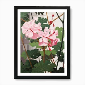 Flower Illustration Geranium 2 Art Print