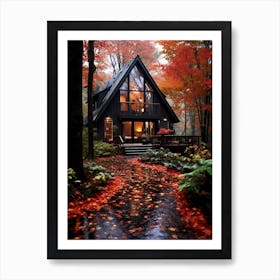 Autumn House In The Woods 1 Art Print