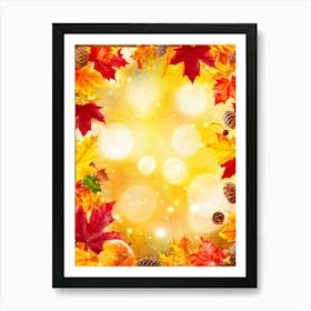 Autumn Leaves Glowing With Bright Yellows Fiery Oranges And Deep Reds Encased Within A Whimsical (6) Art Print