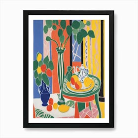 Table With Lemons Matisse Style Art Print