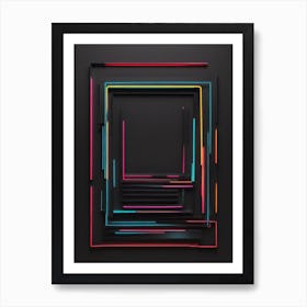 Neon Square Frame Art Print